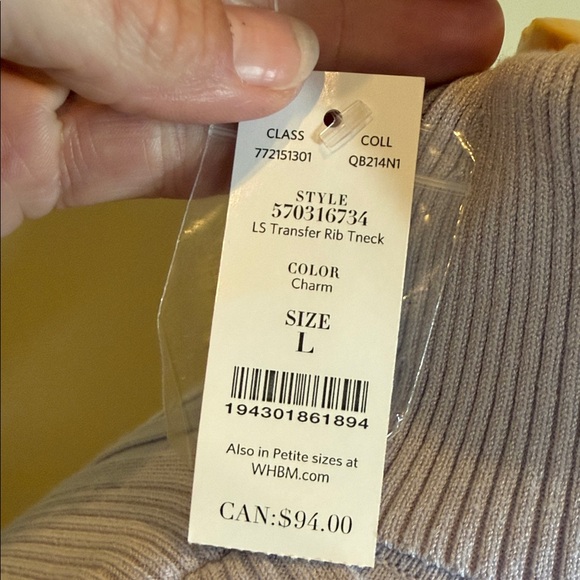 NWT White House Black Market periwinkle Turtleneck Sweater size large - Picture 3 of 7